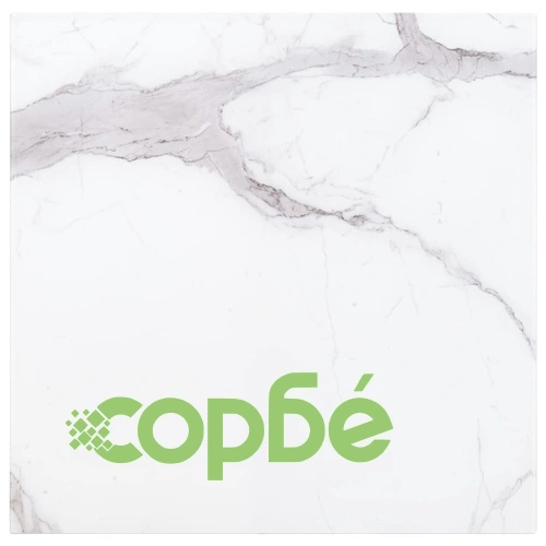 Плот за маса бял квадратен 80x80 см стъкло с мраморна текстура ➤ топ цена ➤ sorbe.bg