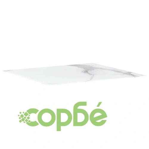 Плот за маса бял квадратен 80x80 см стъкло с мраморна текстура ➤ топ цена ➤ sorbe.bg