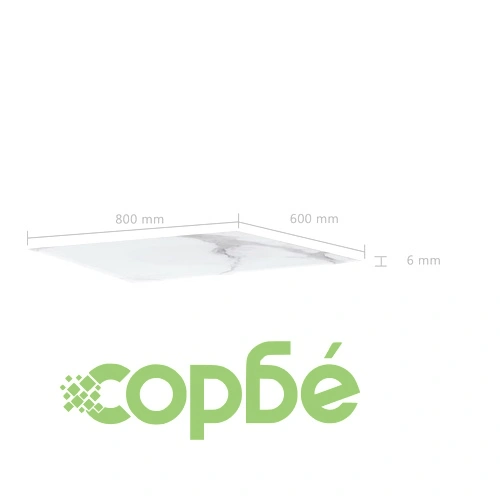 Плот за маса бял квадратен 80x80 см стъкло с мраморна текстура ➤ топ цена ➤ sorbe.bg