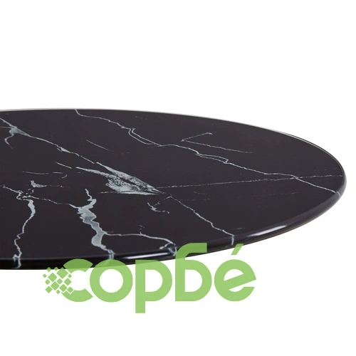 Плот за маса, черен, 40 см, стъкло с мраморна текстура ➤ топ цена ➤ sorbe.bg