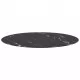 Плот за маса, черен, Ø50 см, стъкло с мраморна текстура