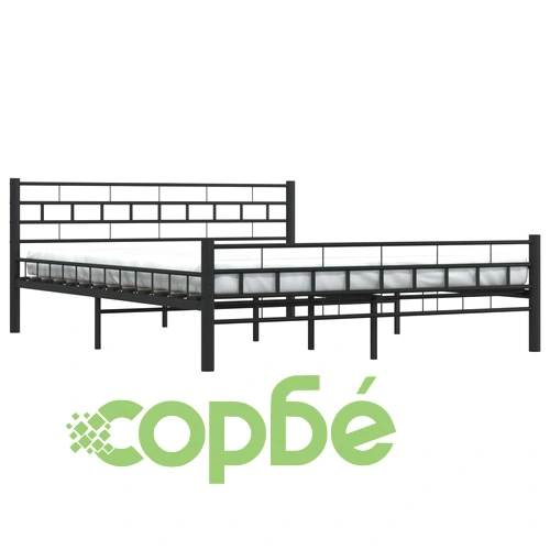 Рамка за легло, черна, стомана, 160x200 см ➤ топ цена ➤ sorbe.bg