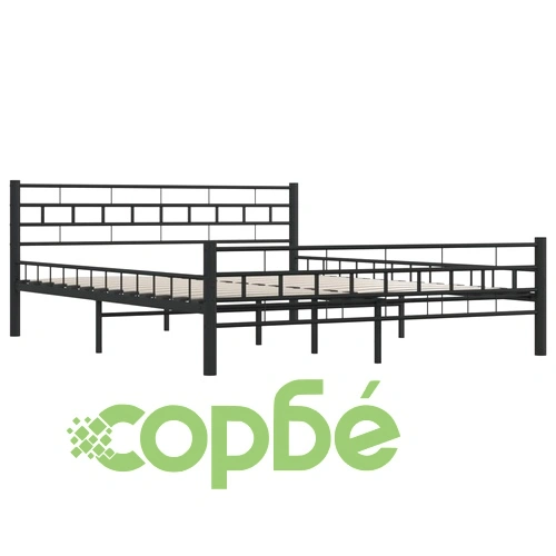Рамка за легло, черна, стомана, 160x200 см ➤ топ цена ➤ sorbe.bg