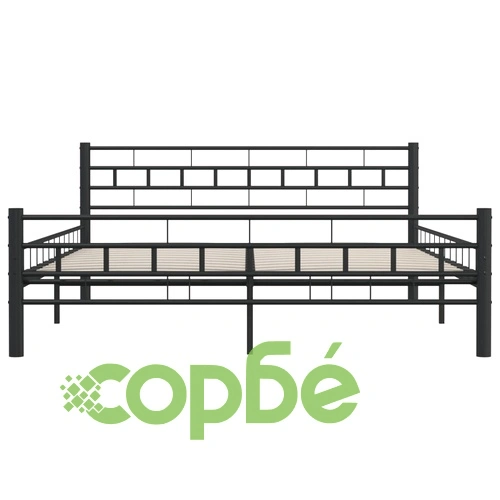 Рамка за легло, черна, стомана, 160x200 см ➤ топ цена ➤ sorbe.bg