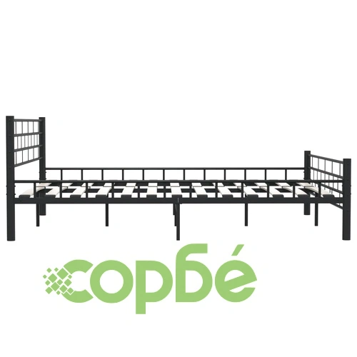 Рамка за легло, черна, стомана, 160x200 см ➤ топ цена ➤ sorbe.bg