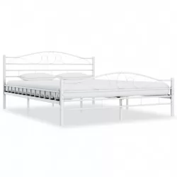 Рамка за легло, бяла, метал, 200x200 cм