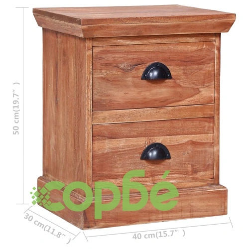 Нощно шкафче, 40х30х50 см, тиково дърво масив ➤ топ цена ➤ sorbe.bg