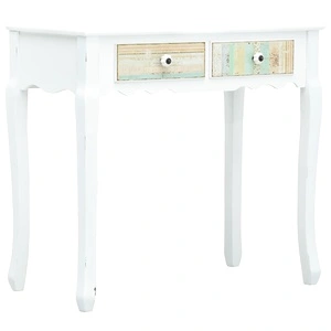 Конзолна маса, бяла, 80x40x74 cм, дърво