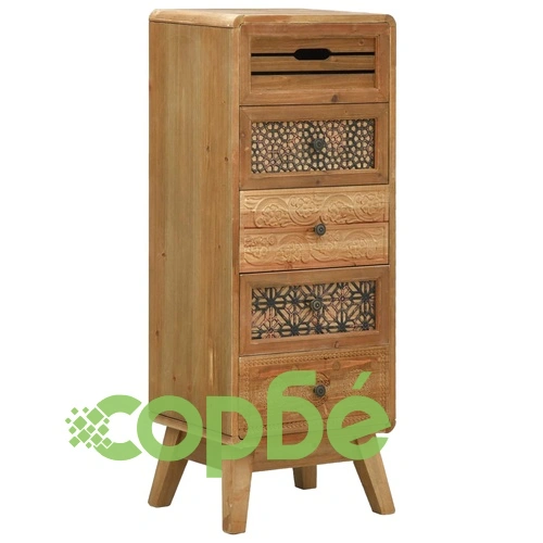 Бюфет с 5 чекмеджета, кафяв, 37x30x97,5 см, дърво ➤ топ цена ➤ sorbe.bg