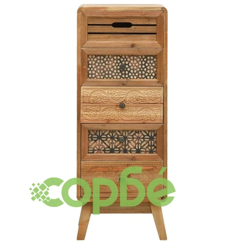 Бюфет с 5 чекмеджета, кафяв, 37x30x97,5 см, дърво ➤ топ цена ➤ sorbe.bg