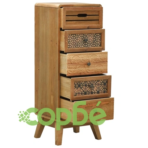 Бюфет с 5 чекмеджета, кафяв, 37x30x97,5 см, дърво ➤ топ цена ➤ sorbe.bg