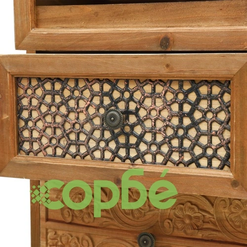 Бюфет с 5 чекмеджета, кафяв, 37x30x97,5 см, дърво ➤ топ цена ➤ sorbe.bg