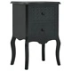 Нощно шкафче, черно, 43x32x65 см, МДФ