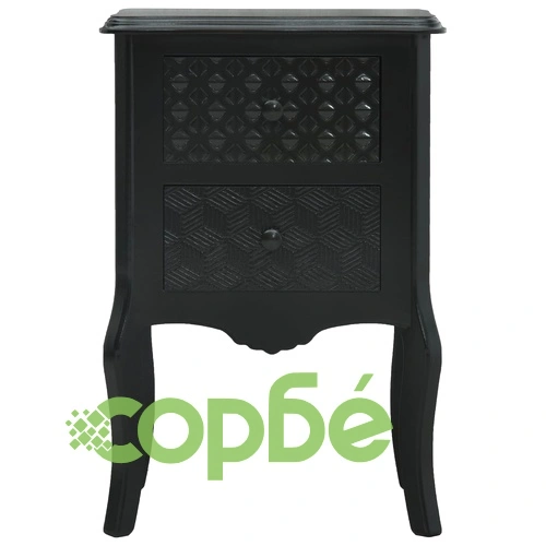 Нощно шкафче, черно, 43x32x65 см, МДФ ➤ топ цена ➤ sorbe.bg