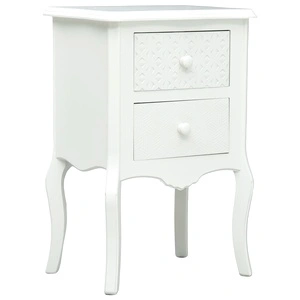 Нощно шкафче, бяло, 43x32x65 см, МДФ