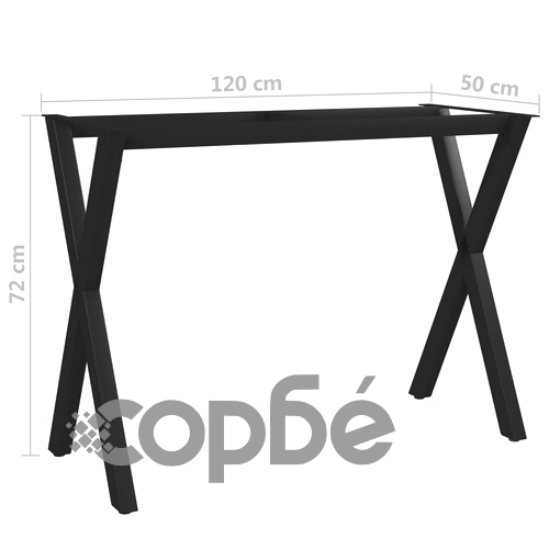 Крак за трапезна маса, X-образна рамка, 120x50x72 см ➤ топ цена ➤ sorbe.bg