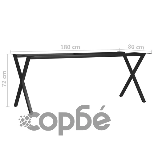 Крак за трапезна маса, X-образна рамка, 180x80x72 см ➤ топ цена ➤ sorbe.bg