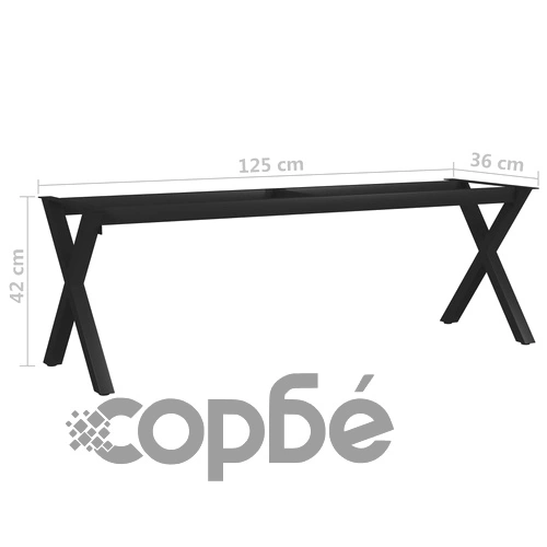 Крак за пейка, X-образна рамка, 125x36x42 см ➤ топ цена ➤ sorbe.bg