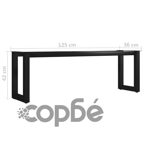 Крак за пейка, O-образна рамка, 125x36x42 см ➤ топ цена ➤ sorbe.bg