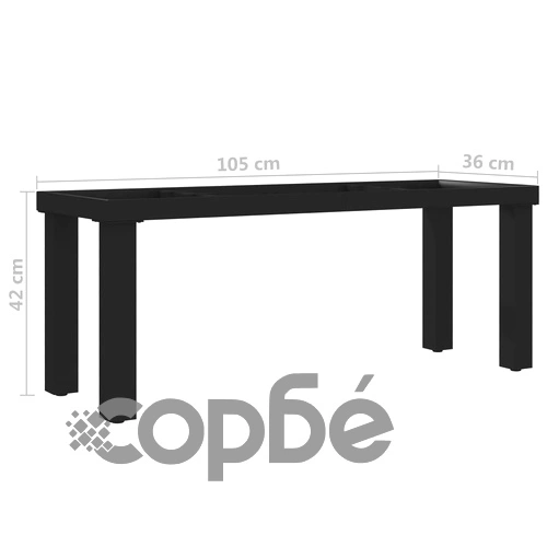 Крак за пейка, I-образна рамка, 105x36x42 см ➤ топ цена ➤ sorbe.bg