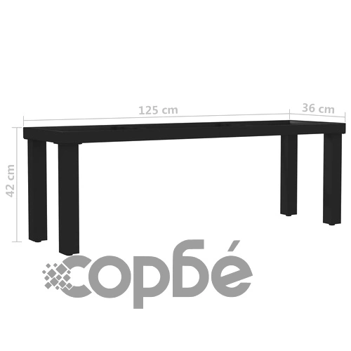 Крак за пейка, I-образна рамка, 125x36x42 см ➤ топ цена ➤ sorbe.bg