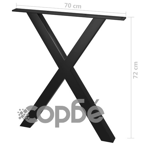 Крака за трапезна маса, 2 бр, Х-образна рамка, 70x72 см ➤ топ цена ➤ sorbe.bg