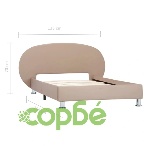 Рамка за легло, капучино, изкуствена кожа, 100x200 cм ➤ топ цена ➤ sorbe.bg