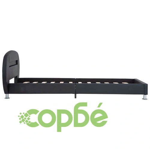 Рамка за легло с LED, черна, изкуствена кожа, 100x200 cм ➤ топ цена ➤ sorbe.bg