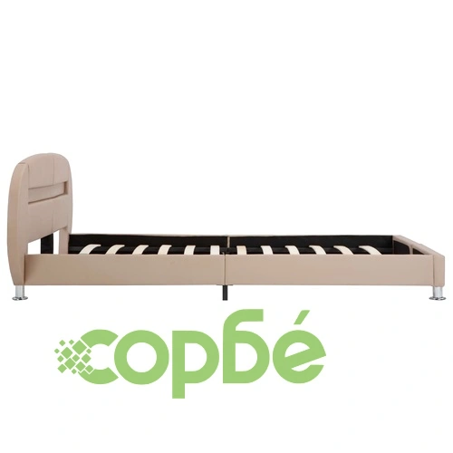 Рамка за легло с LED, капучино, изкуствена кожа, 120x200 cм ➤ топ цена ➤ sorbe.bg