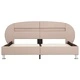 Рамка за легло с LED, капучино, изкуствена кожа, 160x200 cм