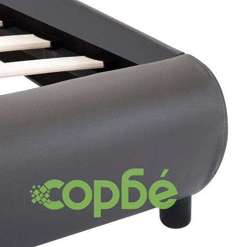 Рамка за легло с LED, сива, изкуствена кожа, 90x200 cм  ➤ топ цена ➤ sorbe.bg