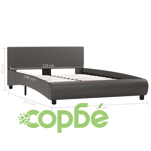Рамка за легло с LED, сива, изкуствена кожа, 120x200 cм  ➤ топ цена ➤ sorbe.bg