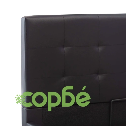 Легло с повдигащ механизъм, черно, изкуствена кожа, 100x200 cм ➤ топ цена ➤ sorbe.bg