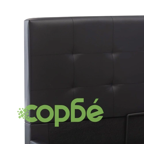 Легло с повдигащ механизъм, черно, изкуствена кожа, 120x200 cм ➤ топ цена ➤ sorbe.bg