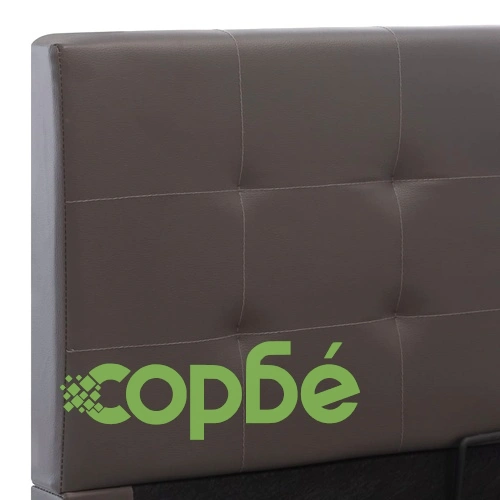 Легло с повдигащ механизъм, сиво, изкуствена кожа, 100x200 cм ➤ топ цена ➤ sorbe.bg