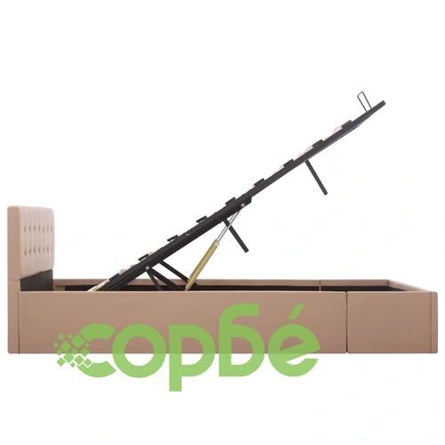 Легло с повдигащ механизъм капучино изкуствена кожа 140x200 cм ➤ топ цена ➤ sorbe.bg
