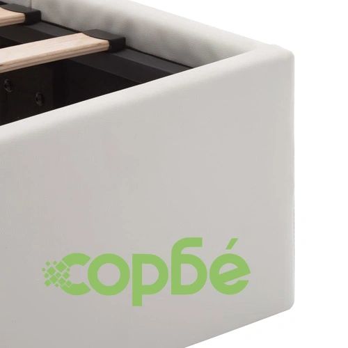 Легло повдигащ механизъм с LED бяло изкуствена кожа 180x200 cм  ➤ топ цена ➤ sorbe.bg