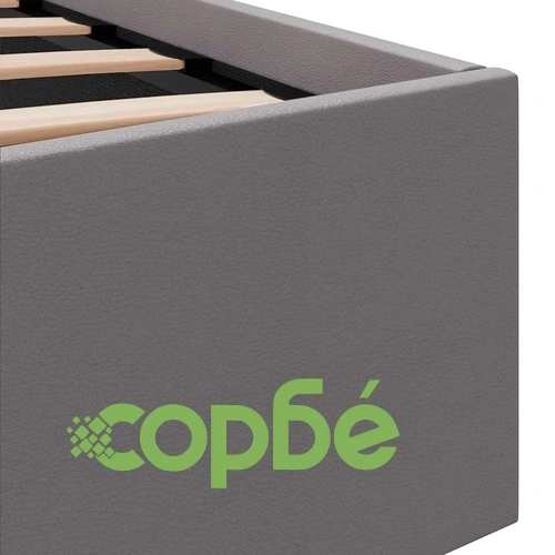 Легло с повдигащ механизъм и LED сиво еко кожа 90x200 cм  ➤ топ цена ➤ sorbe.bg