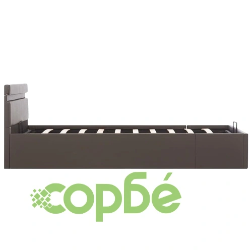 Легло повдигащ механизъм с LED сиво изкуствена кожа 120x200 cм  ➤ топ цена ➤ sorbe.bg
