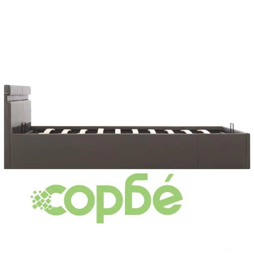 Легло повдигащ механизъм с LED сиво изкуствена кожа 160x200 cм  ➤ топ цена ➤ sorbe.bg