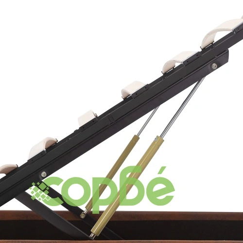 Легло с повдигащ механизъм с LED, кафяво, текстил, 90x200 см  ➤ топ цена ➤ sorbe.bg