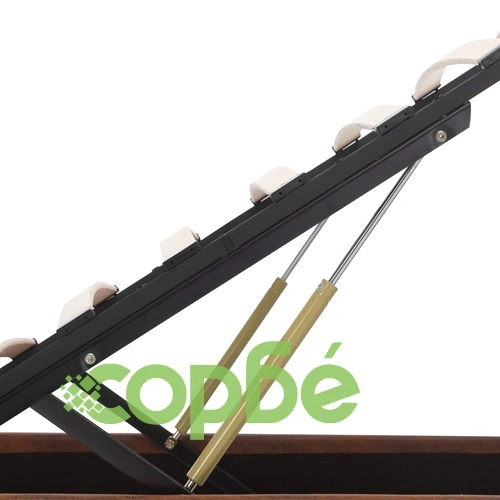 Легло с повдигащ механизъм с LED, кафяво, текстил, 160x200 см  ➤ топ цена ➤ sorbe.bg