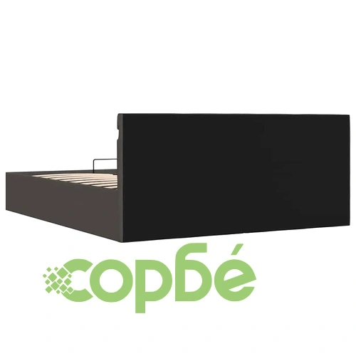 Легло с повдигащ механизъм и LED тъмносиво текстил 160x200 см ➤ топ цена ➤ sorbe.bg