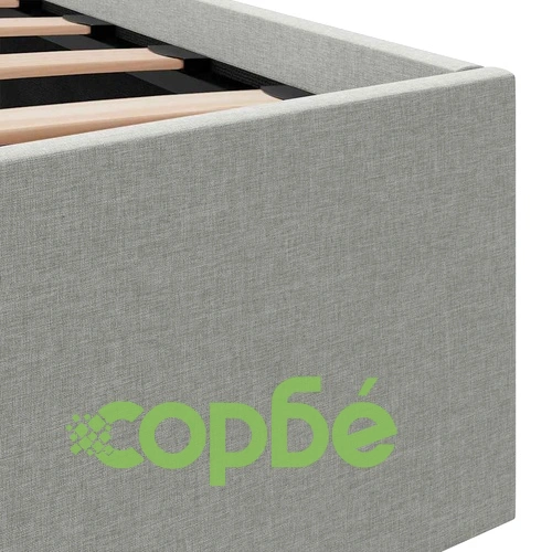 Легло с повдигащ механизъм и LED светлосиво текстил 100x200 см ➤ топ цена ➤ sorbe.bg