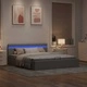 Легло с повдигащ механизъм и LED светлосиво текстил 180x200 см