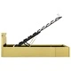 Легло с повдигащ механизъм и LED лайм жълто текстил 90x200 см 