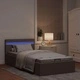 Легло с повдигащ механизъм с LED, таупе, текстил, 90x200 см