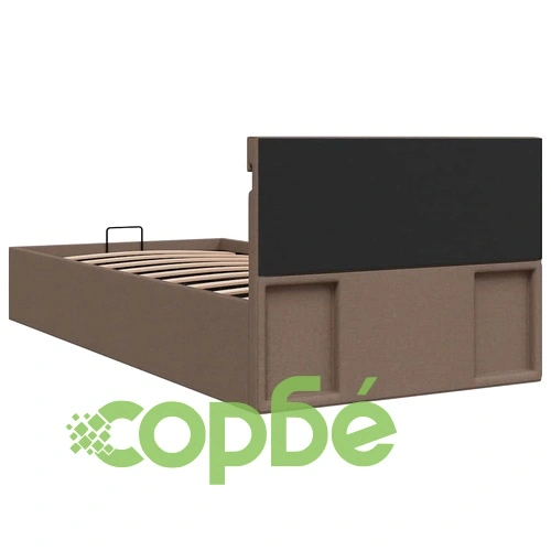 Легло с повдигащ механизъм с LED, таупе, текстил, 90x200 см ➤ топ цена ➤ sorbe.bg