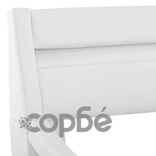 Рамка за легло с LED, бяла, изкуствена кожа, 90x200 cм    ➤ топ цена ➤ sorbe.bg