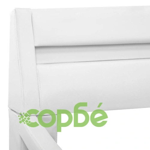 Рамка за легло с LED, бяла, изкуствена кожа, 140x200 cм    ➤ топ цена ➤ sorbe.bg